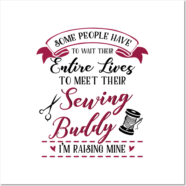Sewing Mom and Baby Matching T-shirts Gift Wall Art by KsuAnn